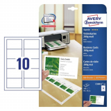 Визитные карточки Avery Zweckform Quick&Clean™ сатин, 220гр, 85 x 54 mm (C32011-10)