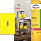 Желтые высокопрочные этикетки Avery Zweckform 210 x 297 mm (L6111-20)