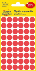 Этикетки-точки Avery Zweckform, красные Ø 12 мм (3141)