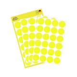 Этикетки-точки удаляемые, желтые Ø 18 мм, желтый, удаляемые Артикул 3598 В упаковке96 этикеток / 4 страниц
