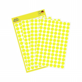 Этикетки-точки удаляемые, желтые Ø 8 мм, желтый, удаляемые Артикул 3593 В упаковке416 этикеток / 4 страниц
