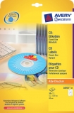 Этикетки Avery Zweckform для CD классический размер, 117мм для лазерных и струйных принтеров (L6015-25)