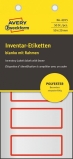 Инвентарные этикетки Avery Zweckform серебристые полиэстерные, красная рамка 50 x 20 мм (6915)